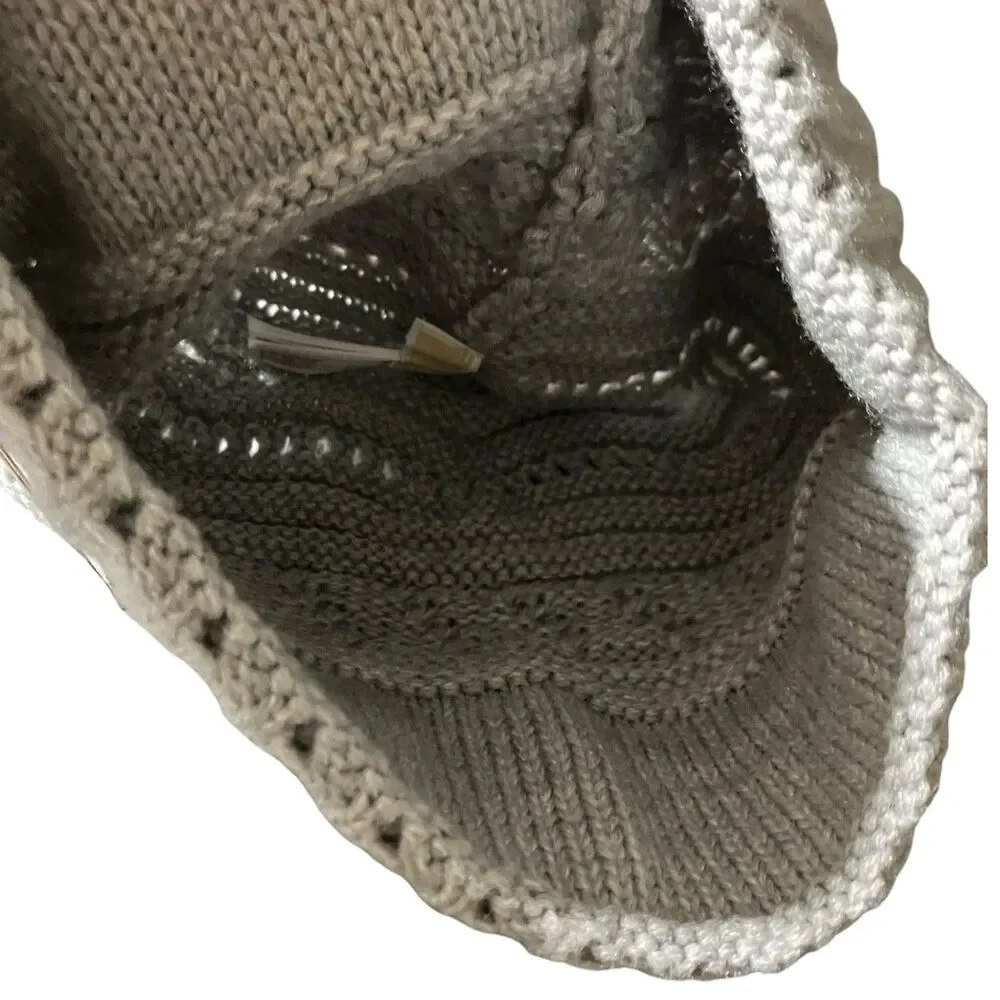 Michael Kors Gray Cable Knit Pom Beanie Womens One Size Winter Hat‎
